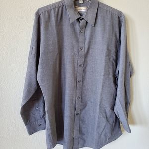 JOHN HENRY - WRINKLE FREE MEN'S SHIRT - LARGE- 16 1/2 (32/33) SMOKEY GRAY
